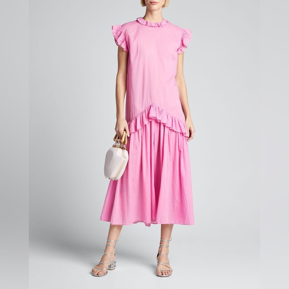 RHODE Mary Drop Waist Ruffle Dress
